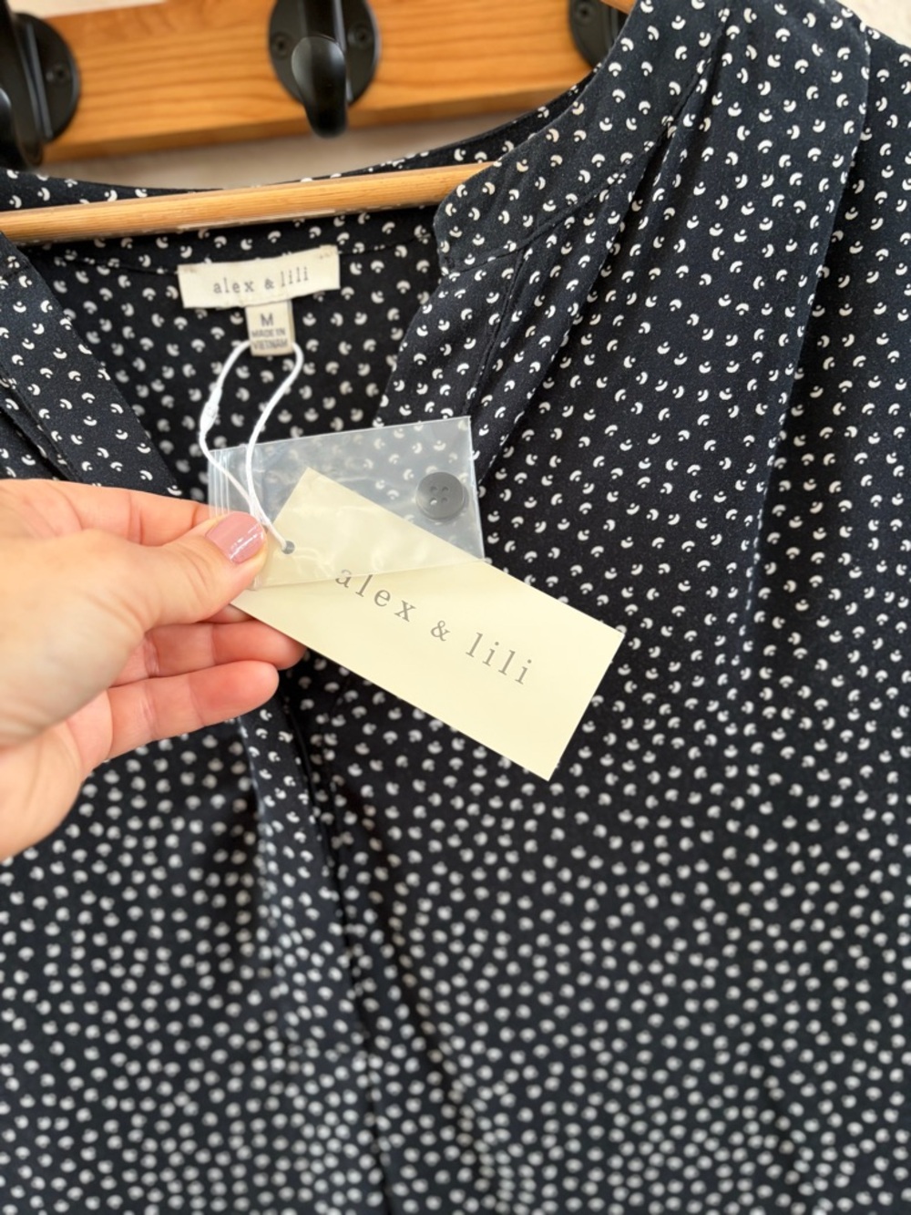 Alex & Lili Black Patterned Midi Shirt Dress - Picture 3 of 4